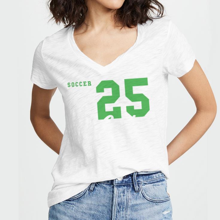 Soccer Senior Night Soccer Senior 2025 Graduation 44 Women's Jersey Short Sleeve Deep V-Neck Tshirt