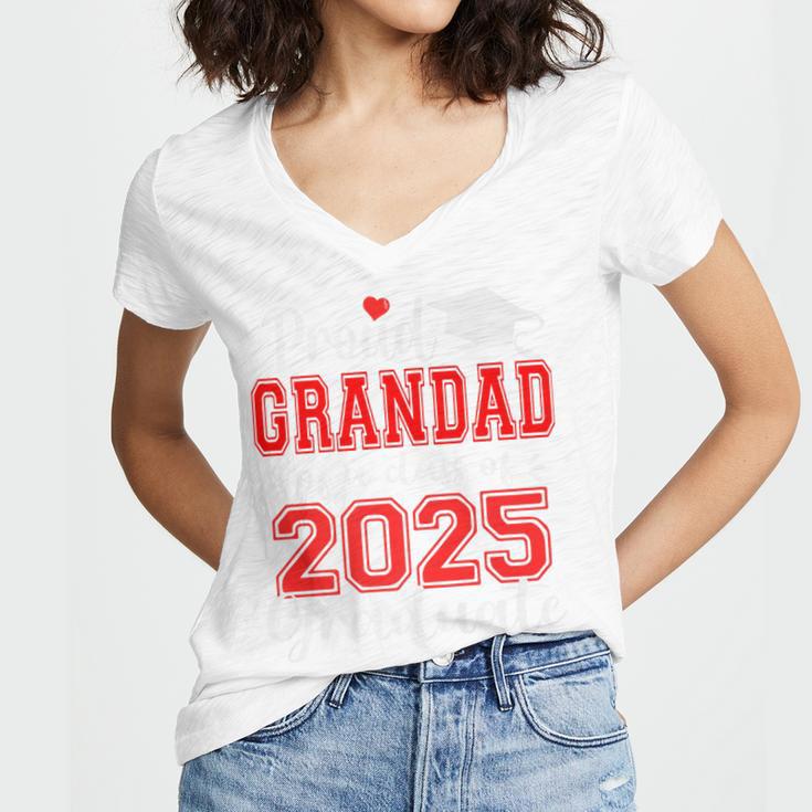 Super Proud Grandad Of 2025 Graduate Graduation Family Premium Women's Jersey Short Sleeve Deep V-Neck Tshirt