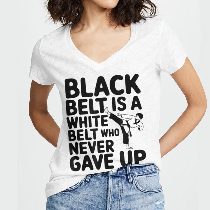 Taekwondo Belt Club Graduation Women's Jersey Short Sleeve Deep V-Neck Tshirt