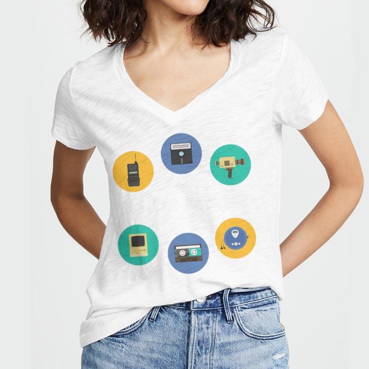 Throwback Thursday Never Forget Nostalgia 80's Retro Premium Tri-Blend T-Shirt Women's Jersey Short Sleeve Deep V-Neck Tshirt