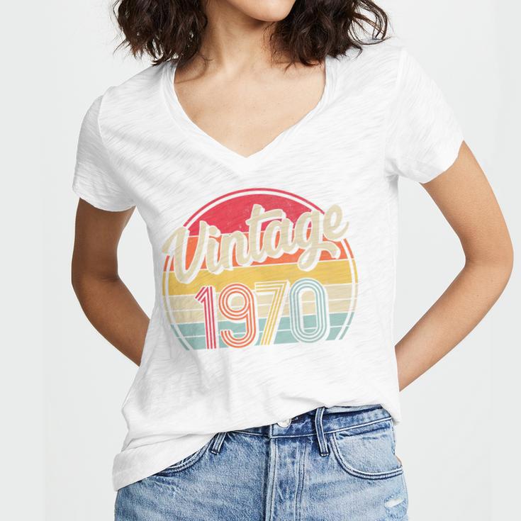 Vintage 1970 Retro Style 70's Born Nostalgia Vibe Birthday Premium Tri-Blend Women's Jersey Short Sleeve Deep V-Neck Tshirt Vintage 1970 Retro Style 70's Born Nostalgia Vibe Birthday Premium Tri-Blend Women's Jersey Short Sleeve Deep V-Neck Tshirt