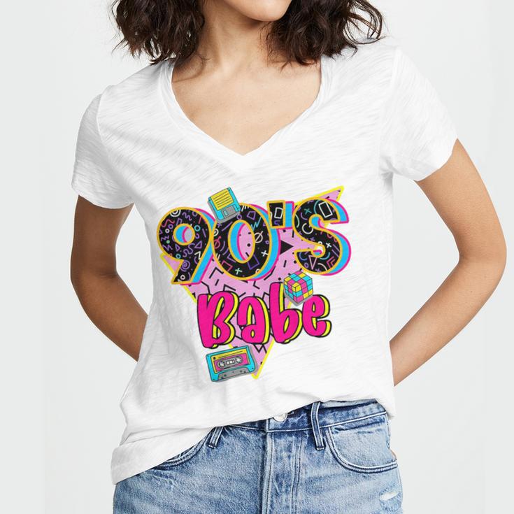 Vintage 90's Babe Party Back To 90s Cassette Nostalgia Premium Tri-Blend Women's Jersey Short Sleeve Deep V-Neck Tshirt Vintage 90's Babe Party Back To 90s Cassette Nostalgia Premium Tri-Blend Women's Jersey Short Sleeve Deep V-Neck Tshirt
