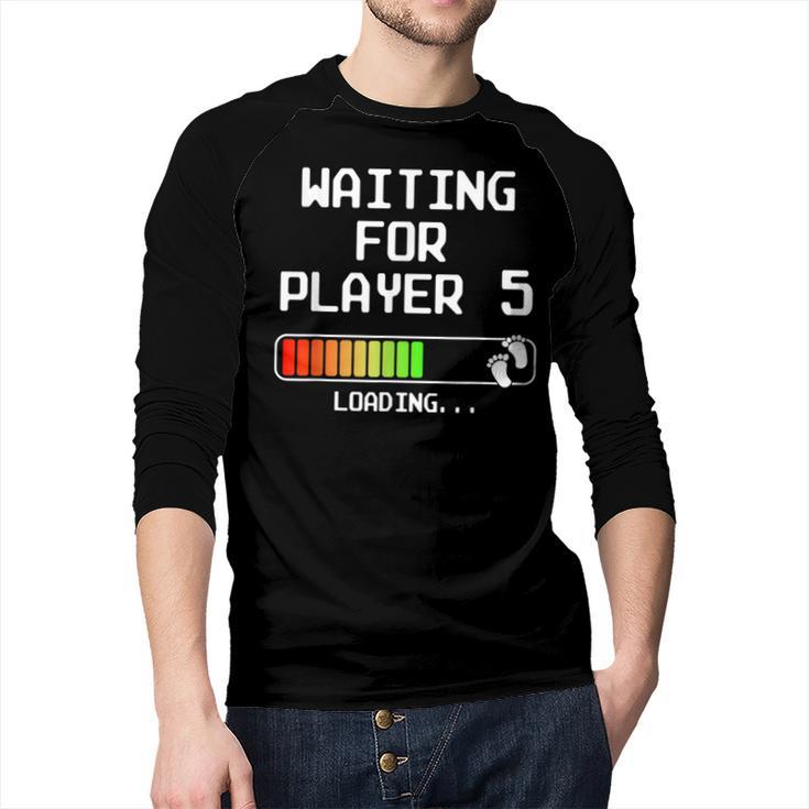 3rd Time Dad Mom Waiting For Player 5 Baby 3 Announcement Men Baseball Raglan Shirt
