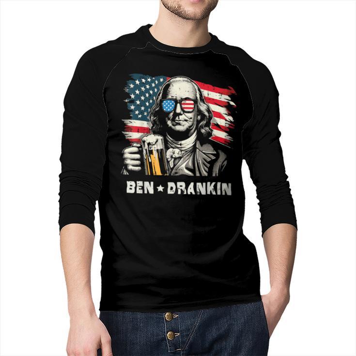 4th Of July Franklin Ben Drankin American Dad Men Women Men Baseball Raglan Shirt