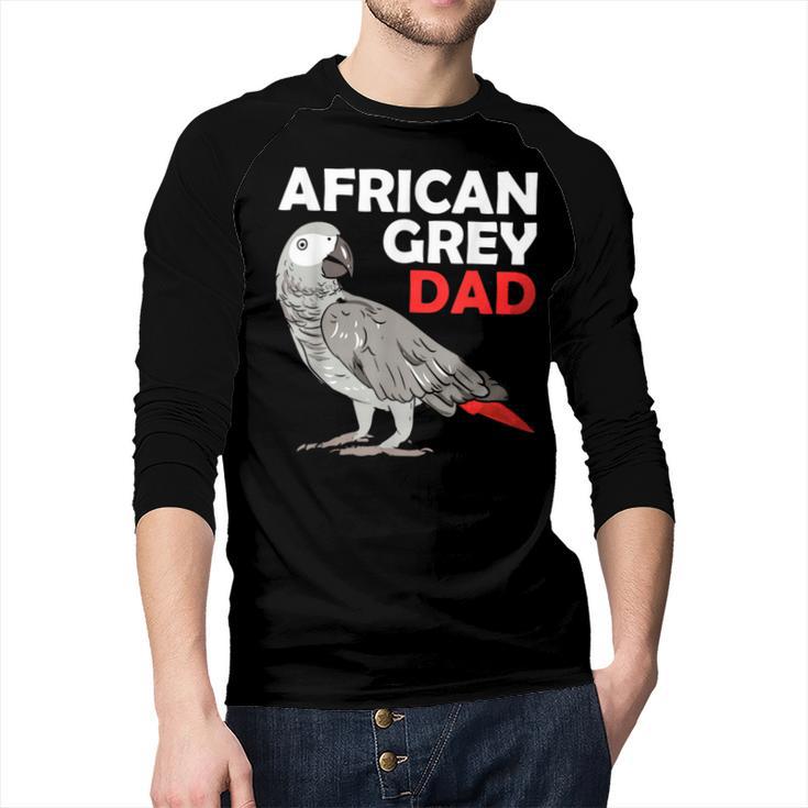 African Grey Parrot Dad Congo Bird Father Men Baseball Raglan Shirt