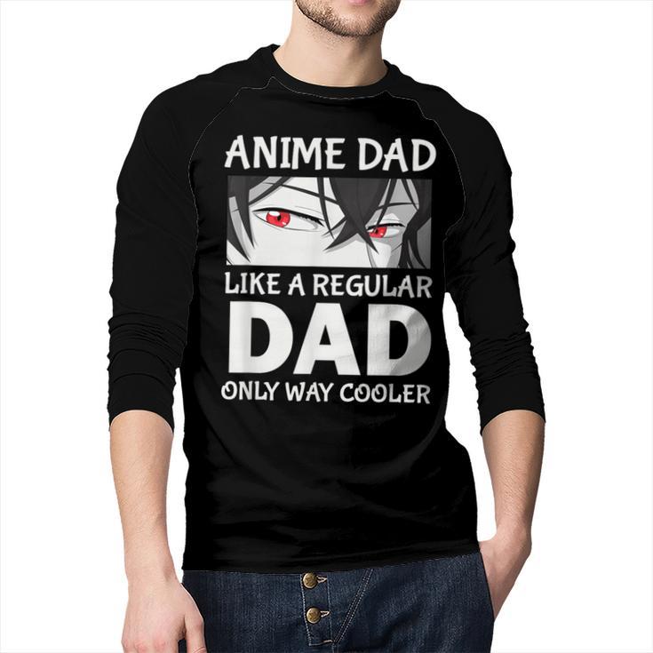 Anime Dad Like A Regular Dad Only Cooler Fathers Day Otaku Men Baseball Raglan Shirt