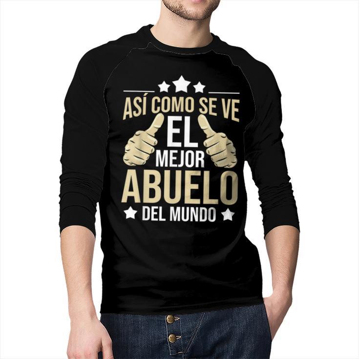 Así Como Se Ve El Mejor Abuelo Del Mundo Grandfather Dad Men Baseball Raglan Shirt