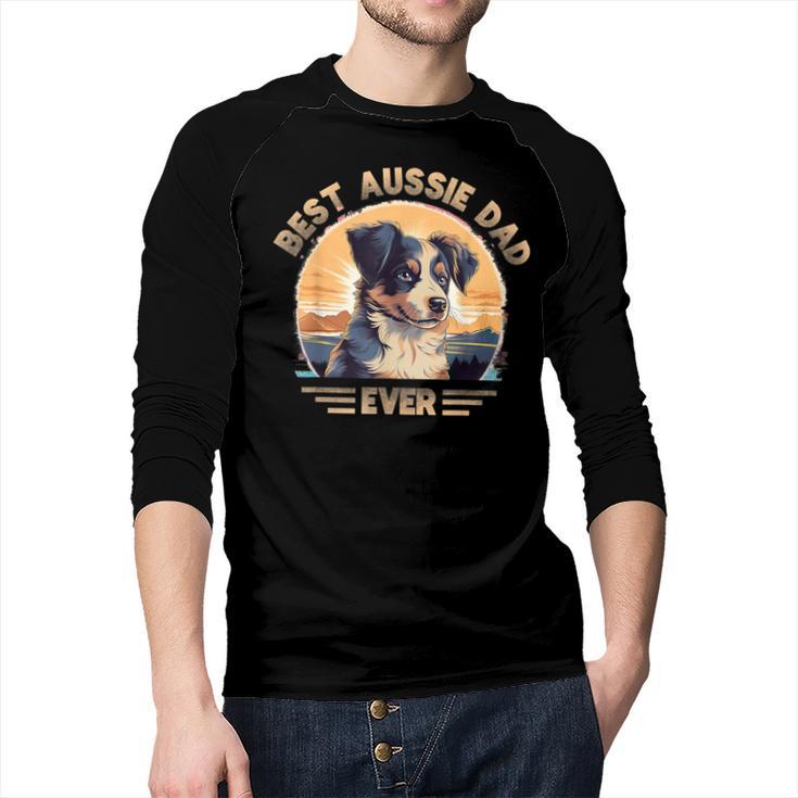 Aussie DAD Australian Shepherd Men Baseball Raglan Shirt