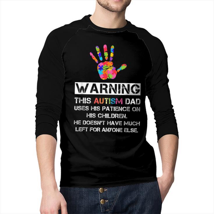 Autism Awareness Warning This Autism Dad T-Shirt Men Baseball Raglan Shirt