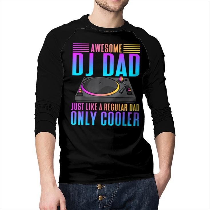 Awesome DJ Dad DJ Music Men Baseball Raglan Shirt