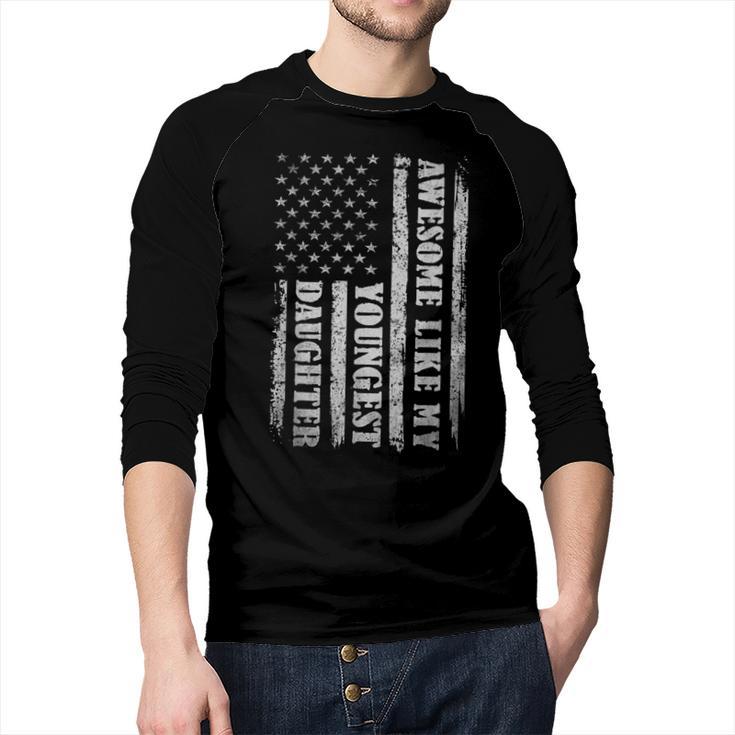 Awesome Like My Youngest Daughter Men For Dad Men Baseball Raglan Shirt