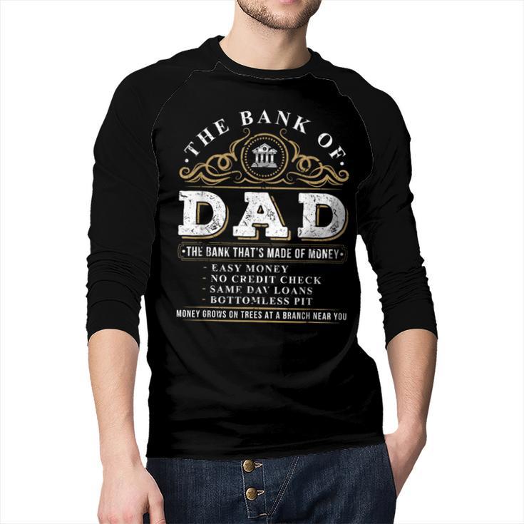 The Bank Of Dad Father's Day College Tuition Student Men Baseball Raglan Shirt