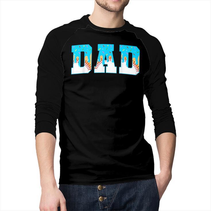 Baseball Dad Ice Cream Drip Happy Fathers Day Men Baseball Raglan Shirt