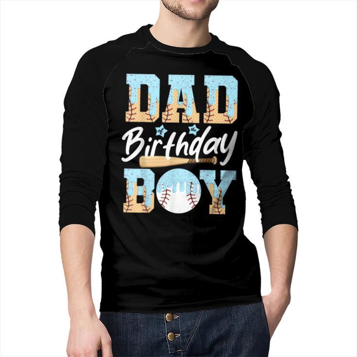 Baseball Ice Cream Drip Dad Of The Birthday Boy Baseball Men Baseball Raglan Shirt