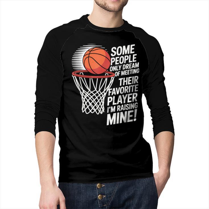 Basketball Mom Or Dad Basketball Parent Men Baseball Raglan Shirt