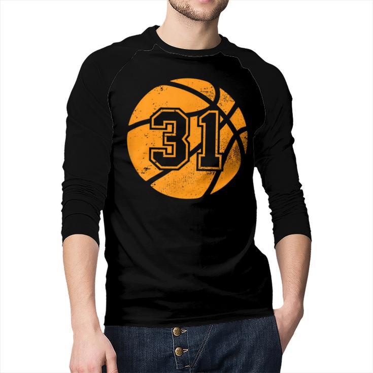 Basketball Player 31 Basketball Mom Dad Jersey Number 31 Men Baseball Raglan Shirt