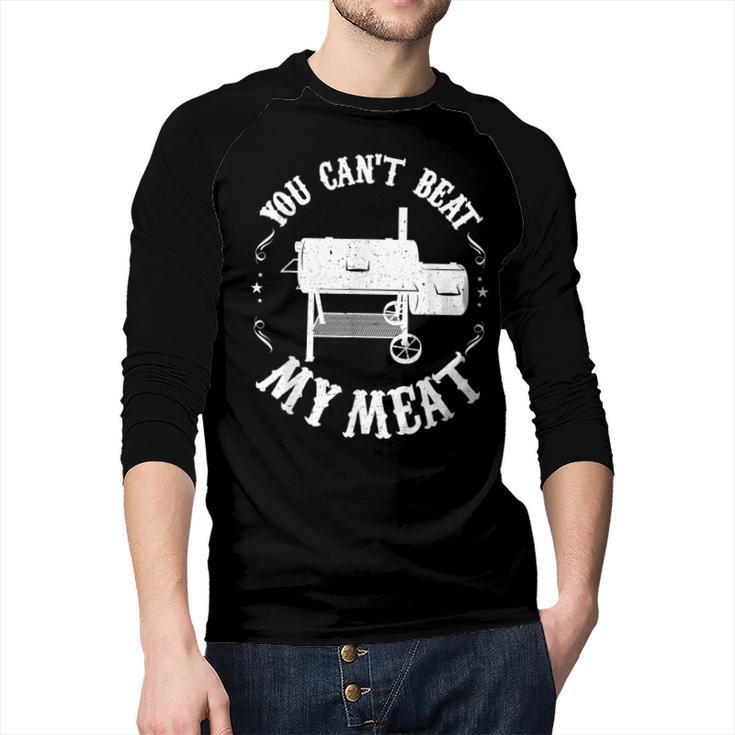 BBQ Pit Reverse Flow Smoker Accessory Dad Grill Men Baseball Raglan Shirt