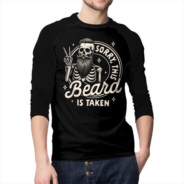 Bearded Dad Daddy Father’s Day Sorry This Beard Is Taken Men Baseball Raglan Shirt