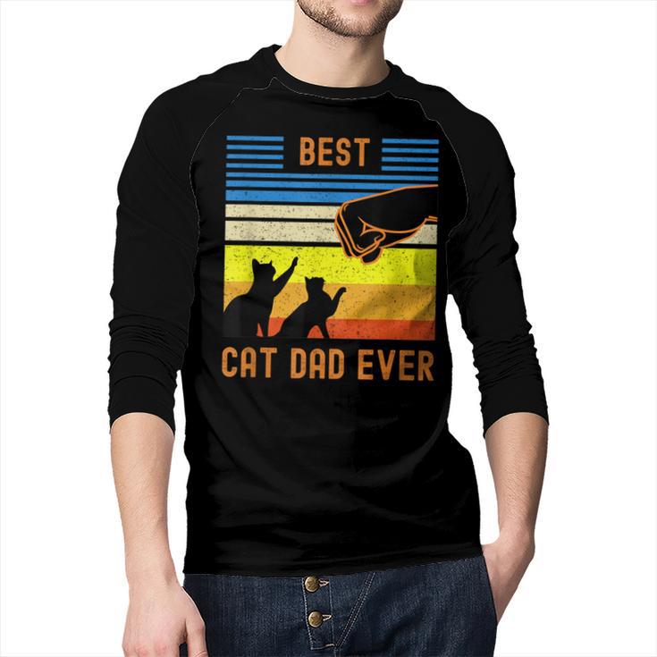 Best Cat Dad Ever Fist Bump For Fur Daddies Men Women Girls Kids Men Baseball Raglan Shirt