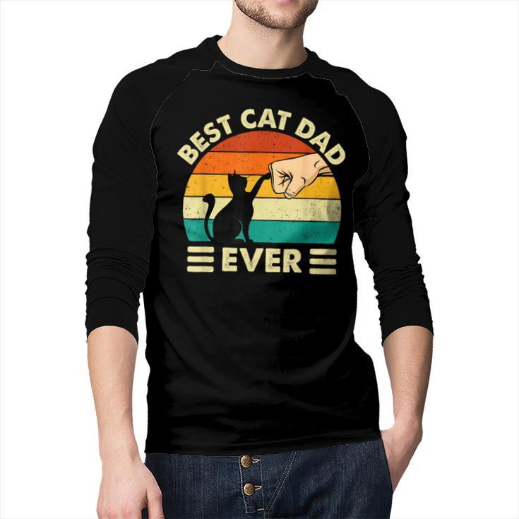 Best Cat Dad Ever Cat Lover Kitten Owner Kitty Men Baseball Raglan Shirt