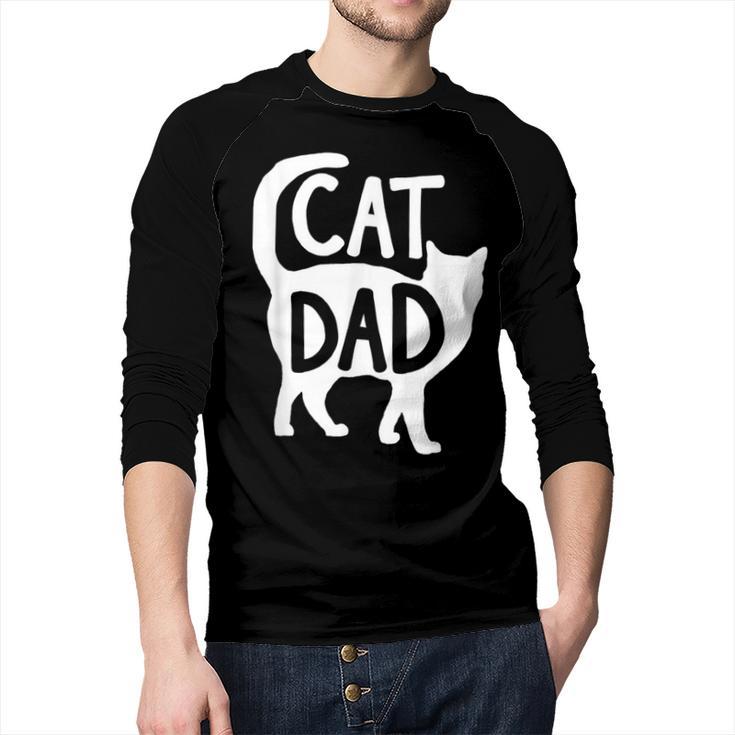 Best Cat Dad Fathers Day Men Kitty Daddy Papa Christmas Meow Men Baseball Raglan Shirt