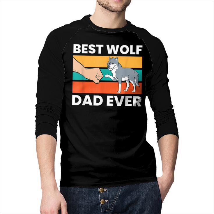 Best Wolf Dad Ever Men Baseball Raglan Shirt