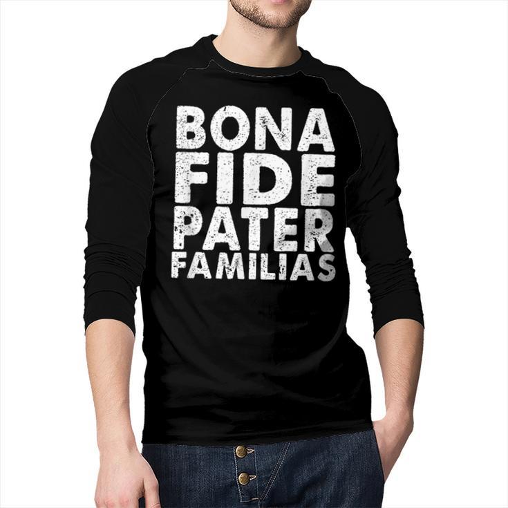 Bona Fide Pater Familias Best Dad Father's Day Shirt Men Baseball Raglan Shirt