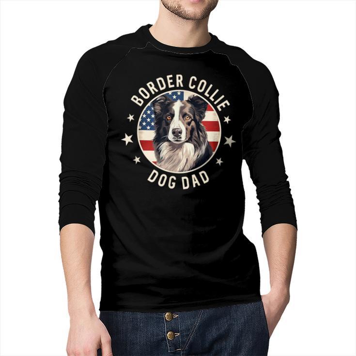 Border Collie Dog Owner For Men Border Collie Dad Men Baseball Raglan Shirt