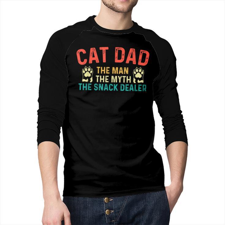 Cat Dad The Man The Myth Cat Lover Kitten Owner Kitty Men Baseball Raglan Shirt