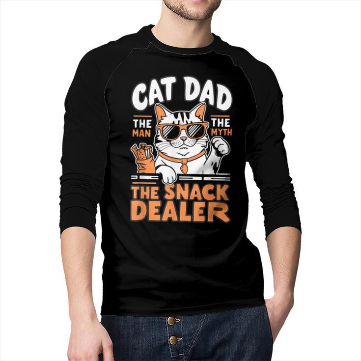 Cat Dad The Man The Myth The Snack Dealer Men Baseball Raglan Shirt