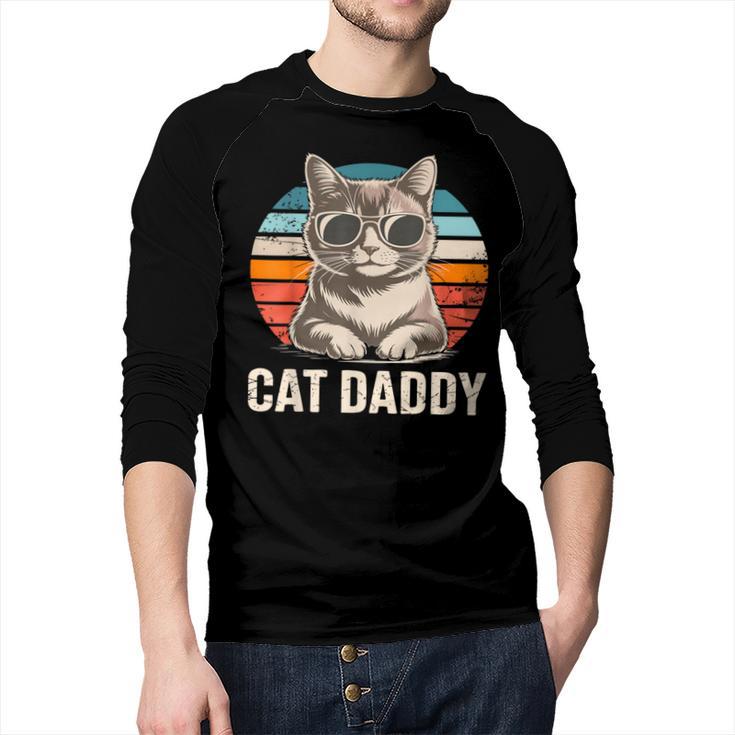 Cat Daddy Shirt Men Cat Lover Dad Fathers Day Men Baseball Raglan Shirt