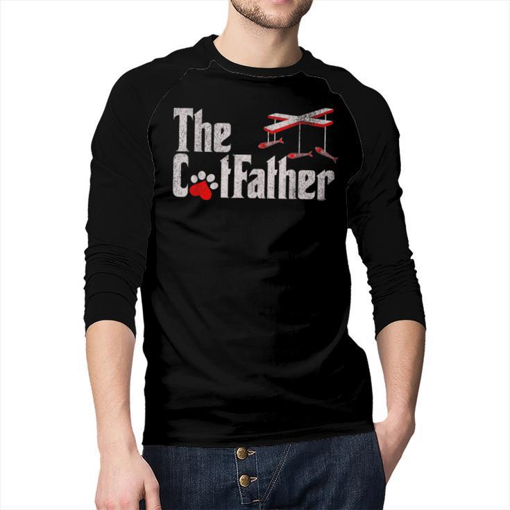 The Cat Father Cat Dad Feline Father Kitten Dad Men Baseball Raglan Shirt