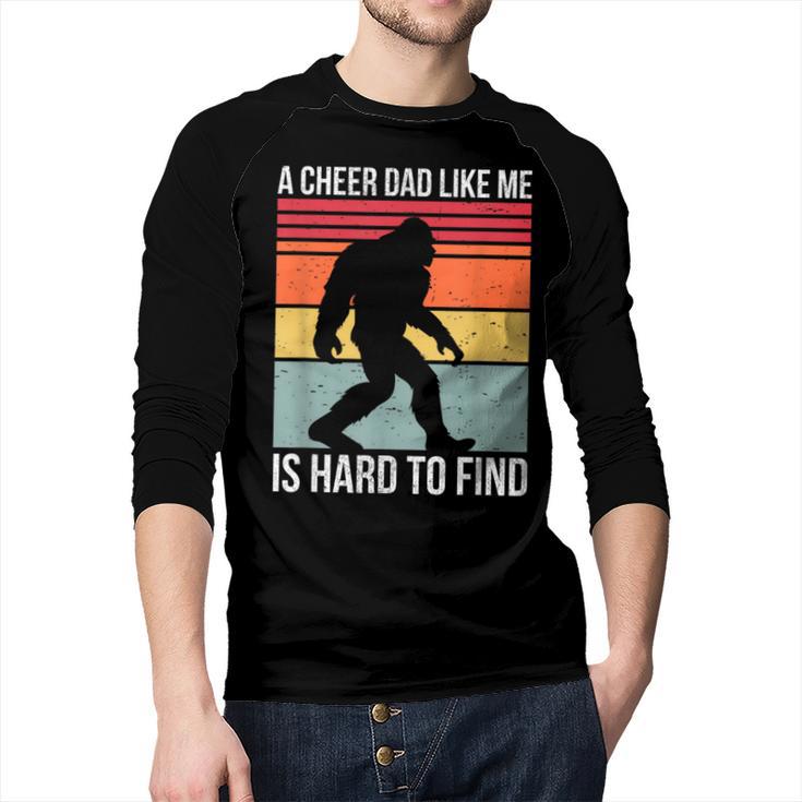 Cheer Dad Cheerleading Bigfoot Men Baseball Raglan Shirt
