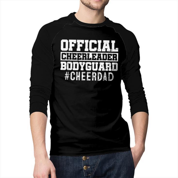 Cheer Dad Papa Official Cheerleader Bodyguard Men Baseball Raglan Shirt