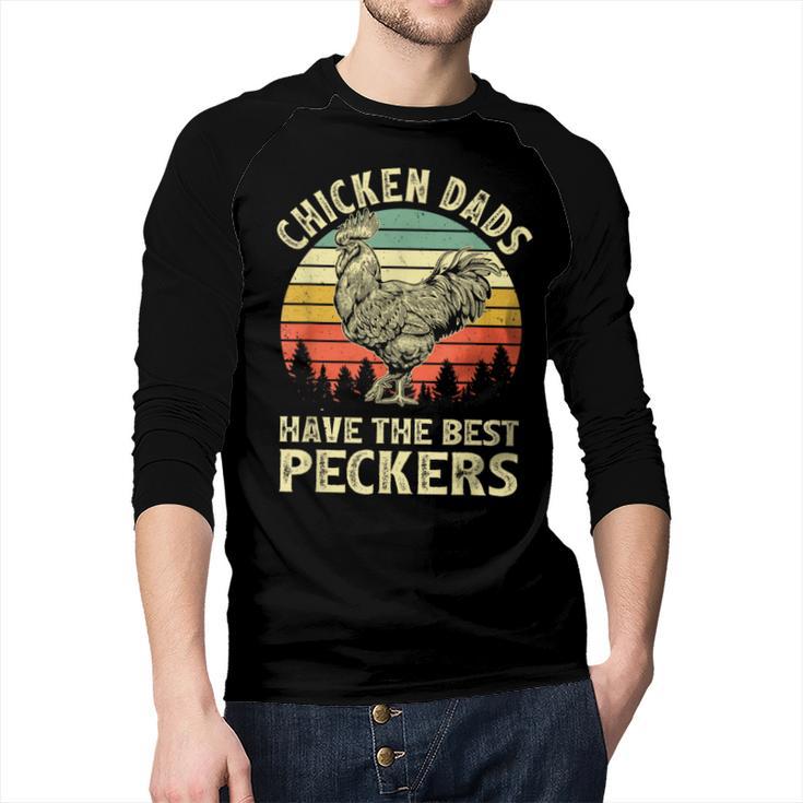Chicken Dads Have The Best Peckers Vintage Apparel Men Baseball Raglan Shirt