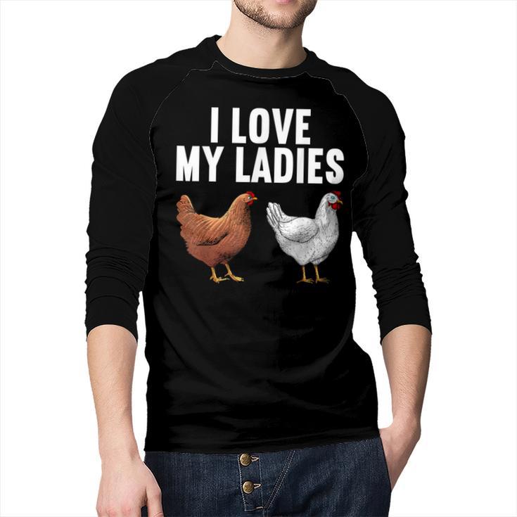 Cool Chicken Art For Men Women Dad Rooster Chicken Farmer Men Baseball Raglan Shirt