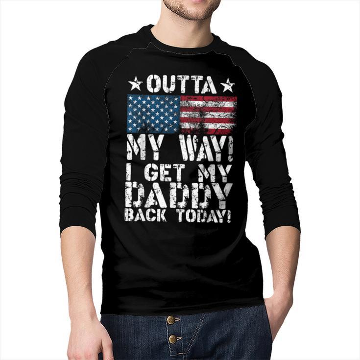 Cool I Get My Daddy Back Today Military Child Small Men Baseball Raglan Shirt
