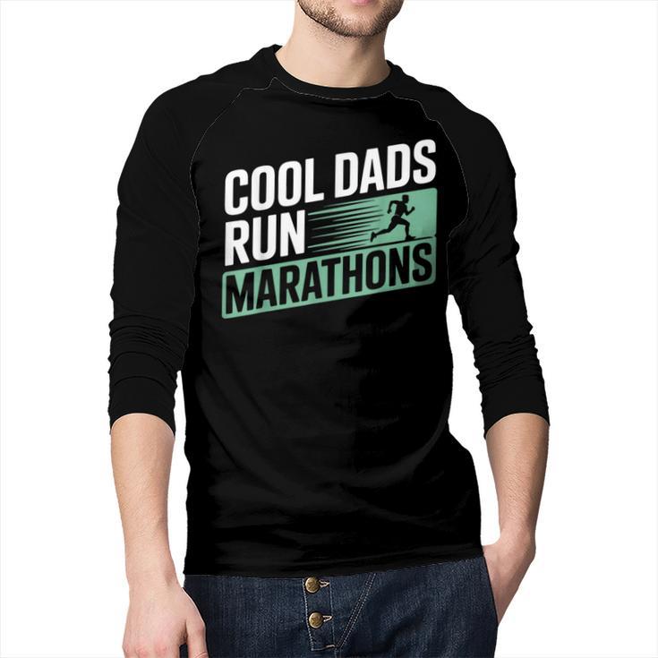 Cool Dads Run Marathons Marathon Running Runner Men Baseball Raglan Shirt