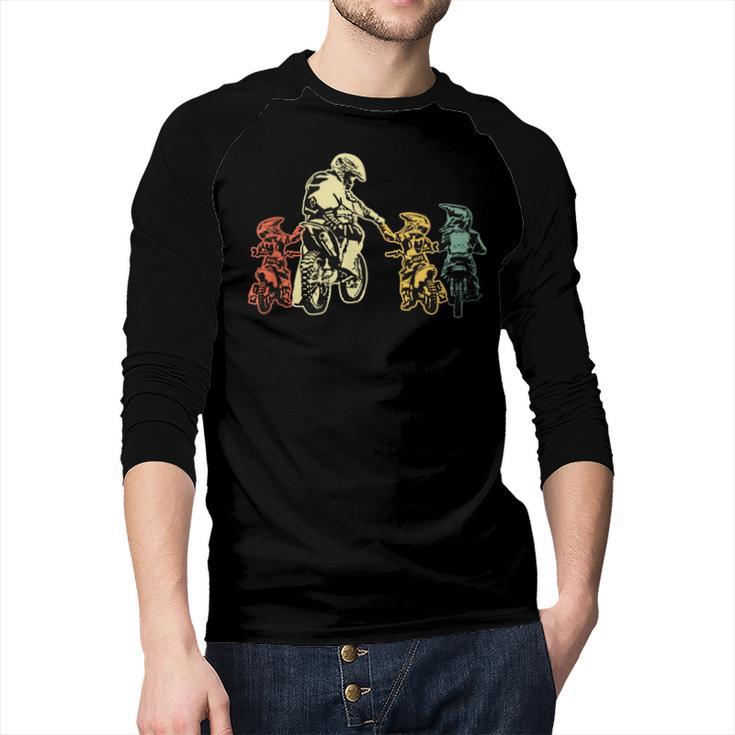 Cool Motocross Dirt Bike Biker Dad & Sons Father's Day Men Baseball Raglan Shirt