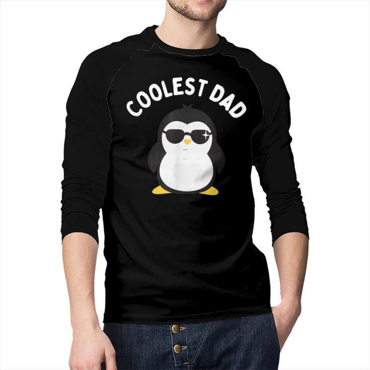 The Coolest Dad Cool Penguin By Dangerous Dad Men Baseball Raglan Shirt