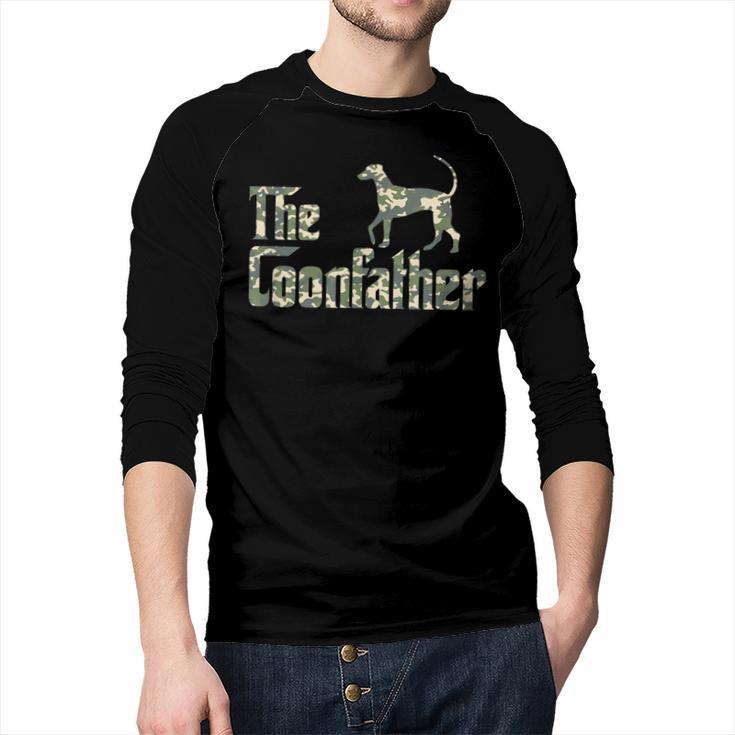 Coonfather Coon Hunting Dogs Coonhound Dad Men Baseball Raglan Shirt