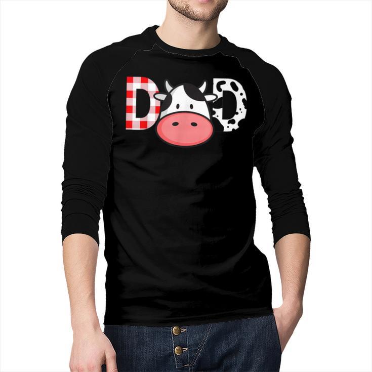 Cow Mom Or Dad Birthday Farm Birthday Party Men Baseball Raglan Shirt