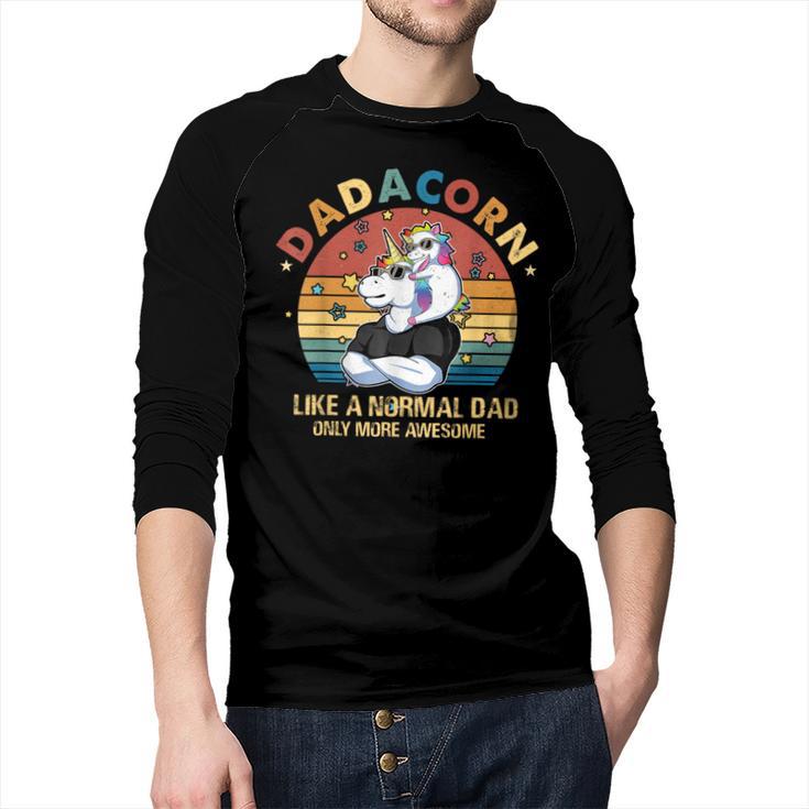 Cute Dadacorn Like A Normal Dad Only More Awesome Daddy Men Baseball Raglan Shirt