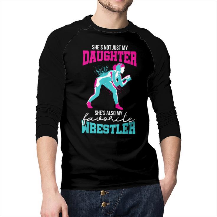 Cute Wrestling Daughter Favorite Wrestler Dad Mom Men Baseball Raglan Shirt