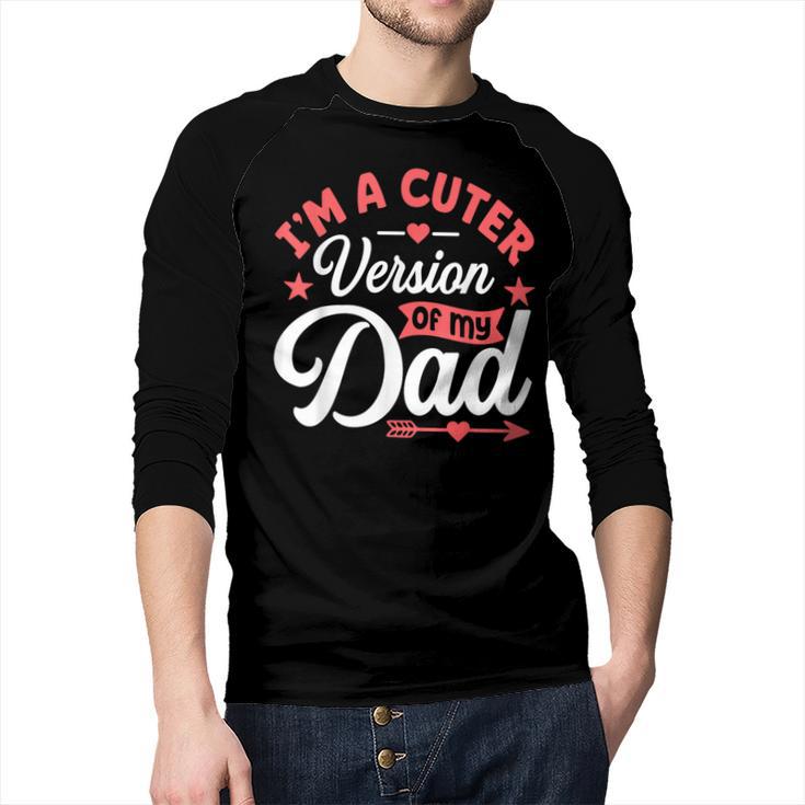 Cuter Version Of Dad Cute Kid Boy Girl Proud New Dad Men Baseball Raglan Shirt