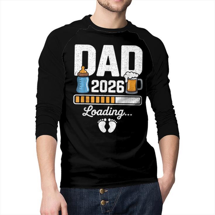 Dad 2026 Loading Expecting New Baby Announcement Men Men Baseball Raglan Shirt
