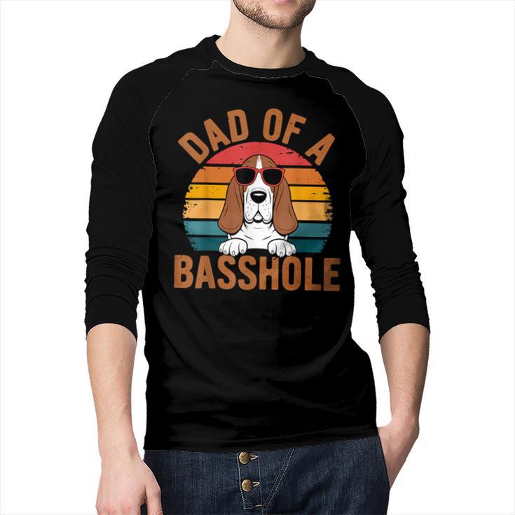 Dad Of a Basshole Basset Hound Owner Men Baseball Raglan Shirt