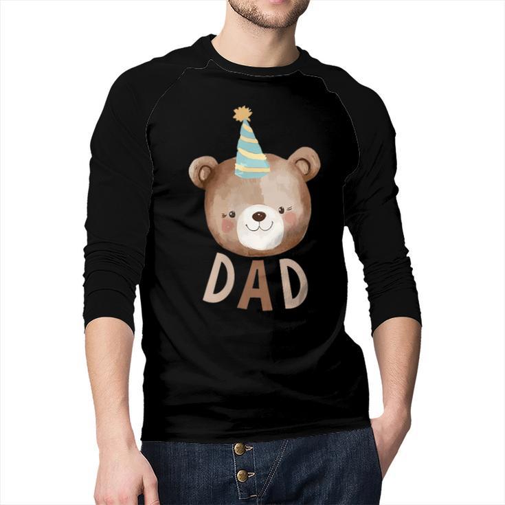 Dad Bear 1st Birthday Beary First Birthday Matching Family Men Baseball Raglan Shirt