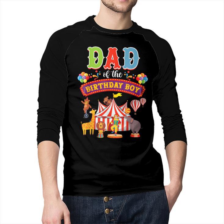 Dad Of The Birthday Boy Carnival Circus 1st Birthday Party Men Baseball Raglan Shirt