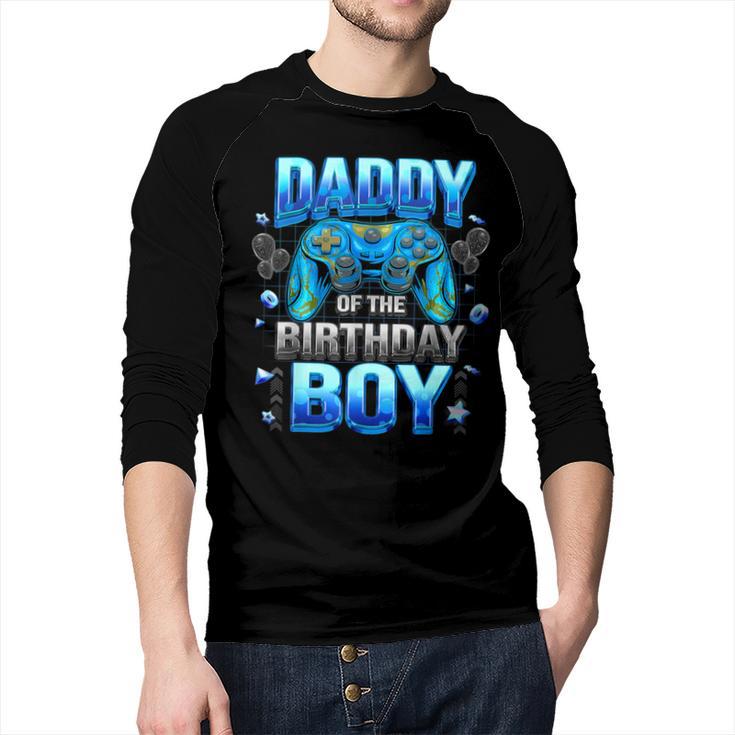 Dad Of The Birthday Boy Cool Gamer Video Game Birthday Men Baseball Raglan Shirt